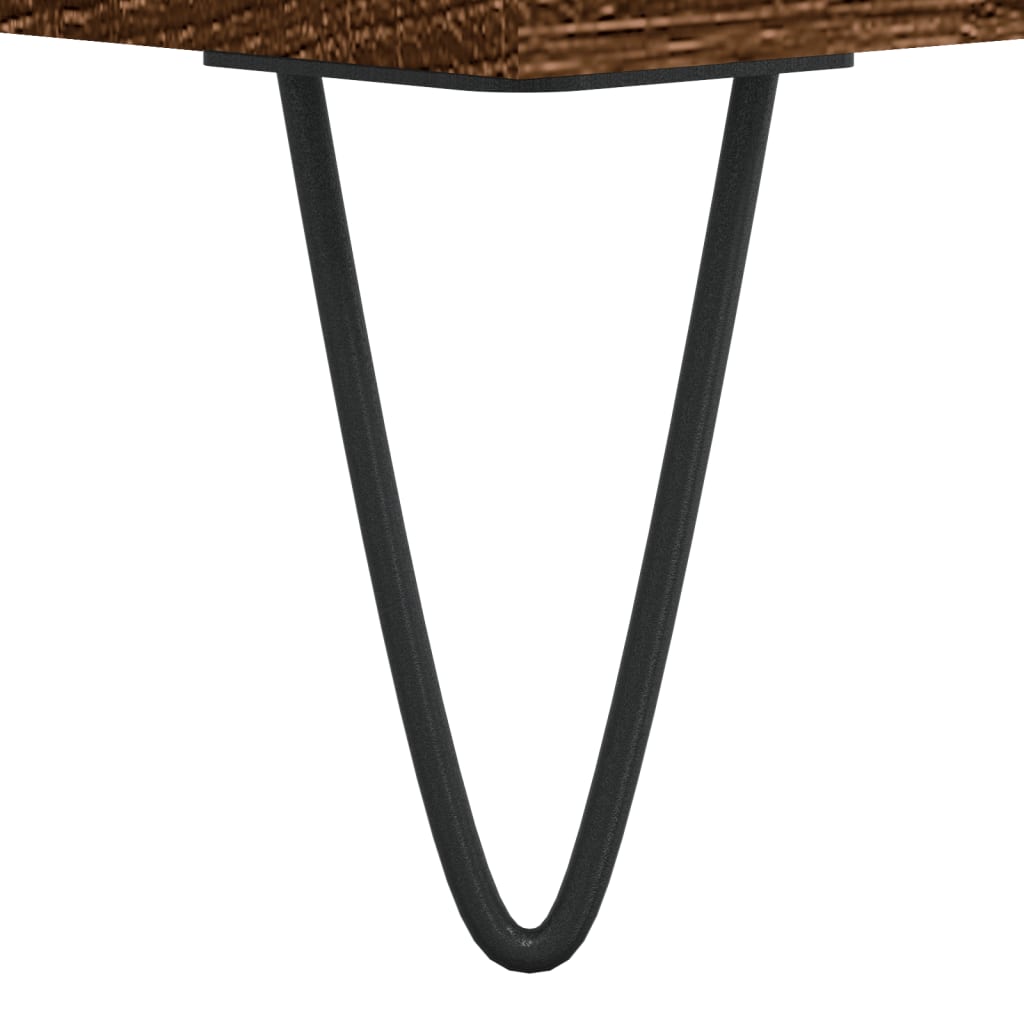skobænk 102x35x55 cm konstrueret træ brun egetræsfarve