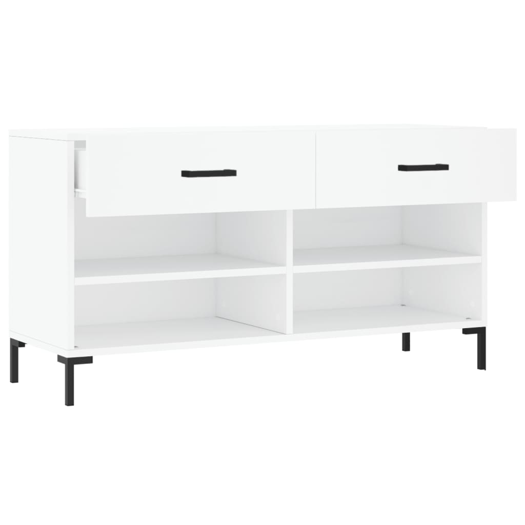 skobænk 102x35x55 cm konstrueret træ hvid