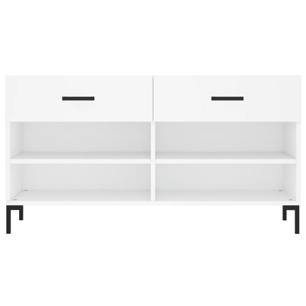 skobænk 102x35x55 cm konstrueret træ hvid