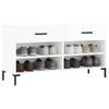 skobænk 102x35x55 cm konstrueret træ hvid højglans