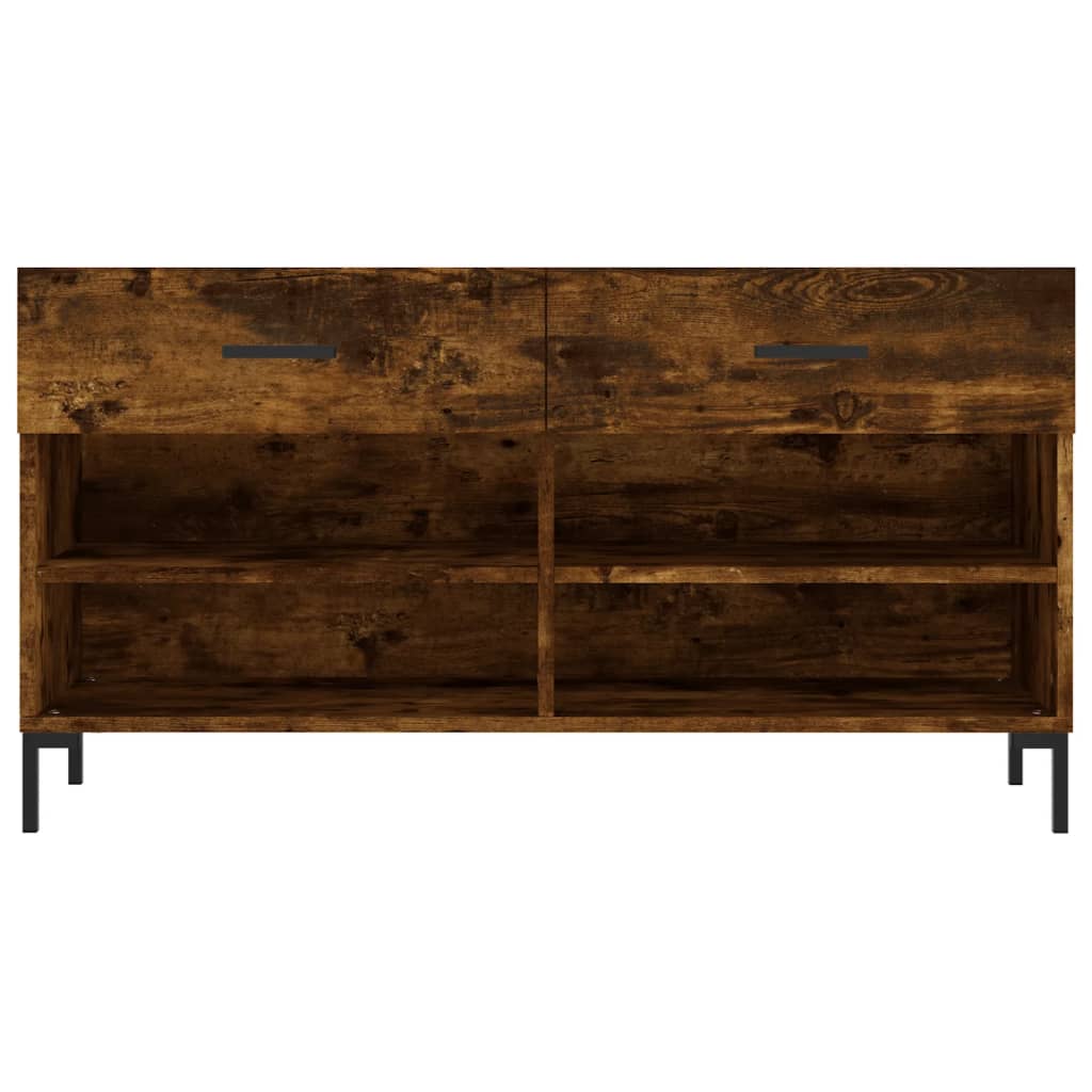 skobænk 102x35x55 cm konstrueret træ røget egetræsfarve