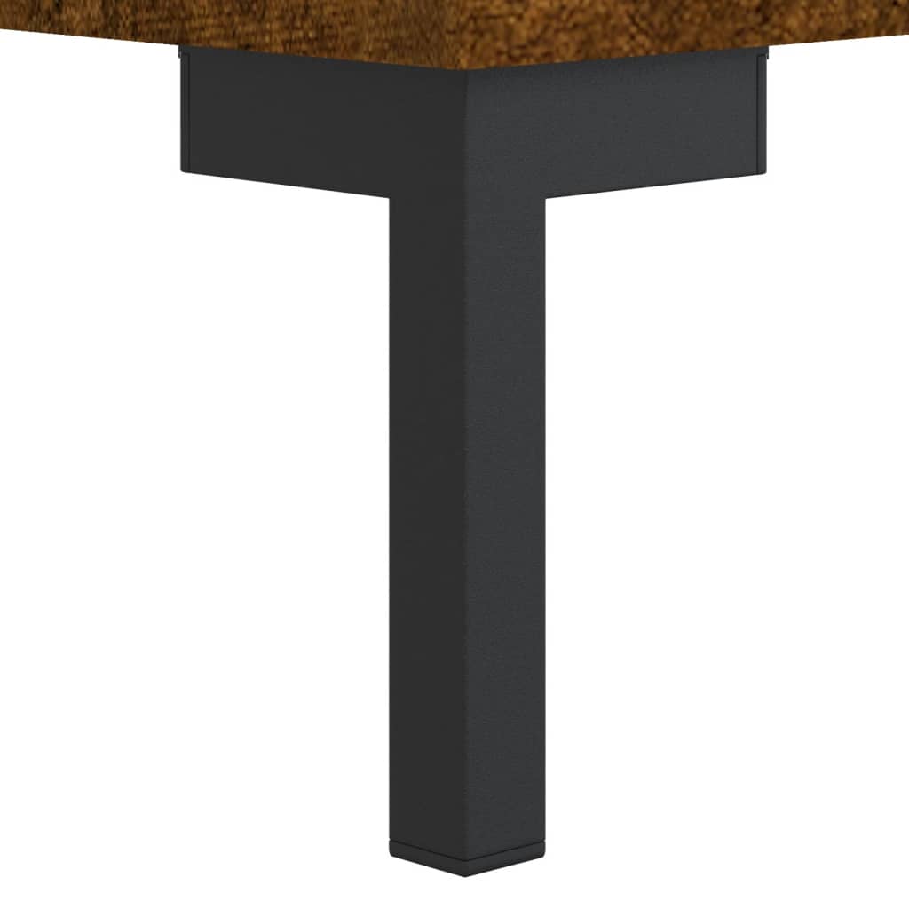 skobænk 102x35x55 cm konstrueret træ røget egetræsfarve