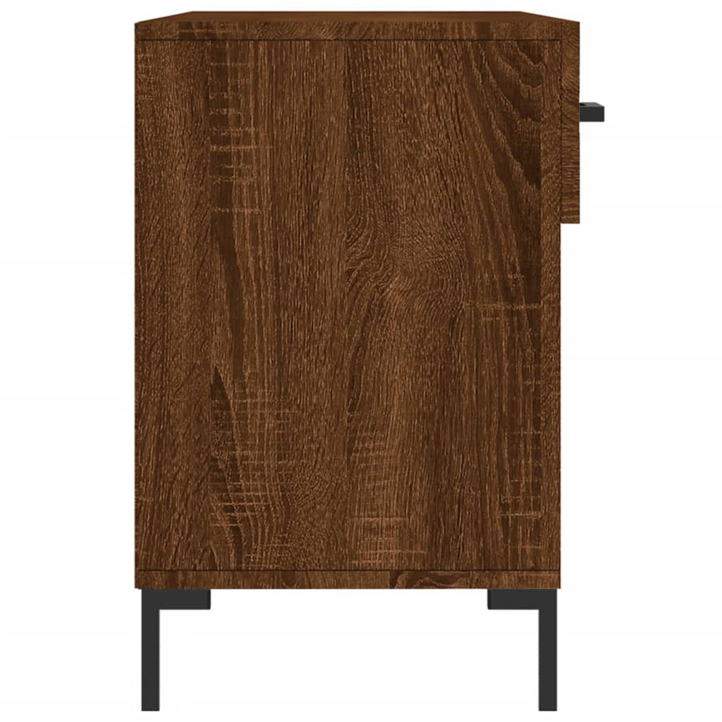 skobænk 102x35x55 cm konstrueret træ brun egetræsfarve