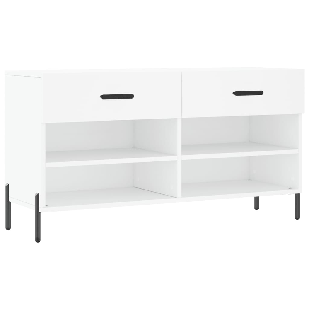 skobænk 102x35x55 cm konstrueret træ hvid