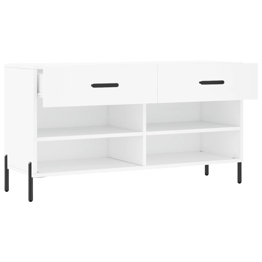 skobænk 102x35x55 cm konstrueret træ hvid