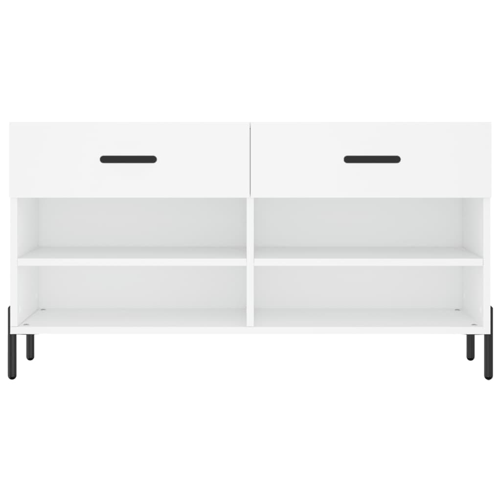skobænk 102x35x55 cm konstrueret træ hvid