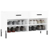 skobænk 102x35x55 cm konstrueret træ hvid højglans