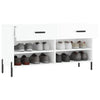 skobænk 102x35x55 cm konstrueret træ hvid højglans