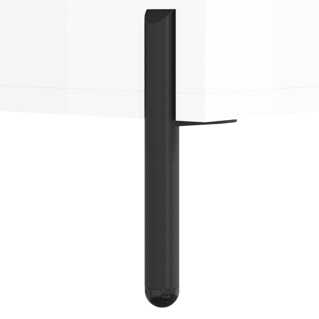 skobænk 102x35x55 cm konstrueret træ hvid højglans