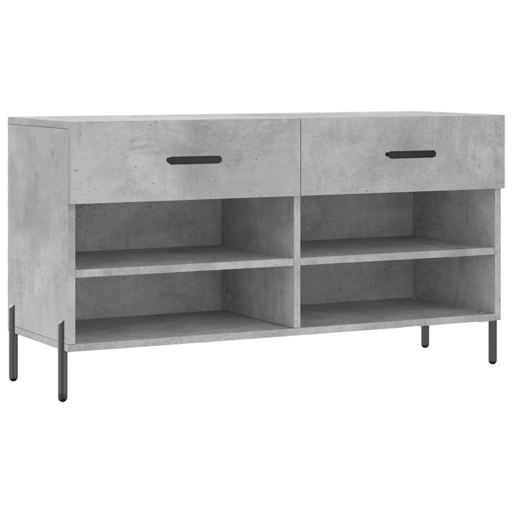skobænk 102x35x55 cm konstrueret træ betongrå