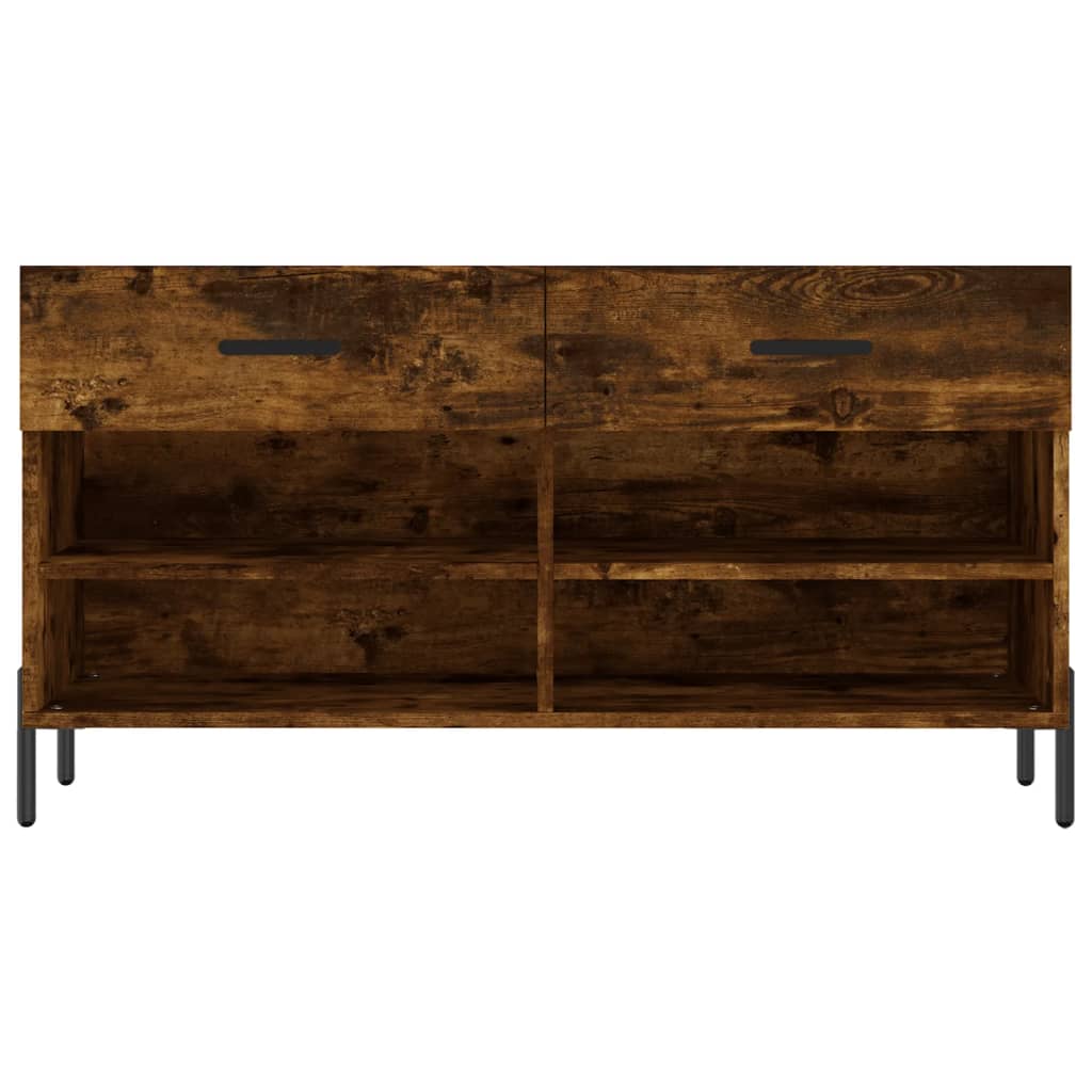 skobænk 102x35x55 cm konstrueret træ røget egetræsfarve