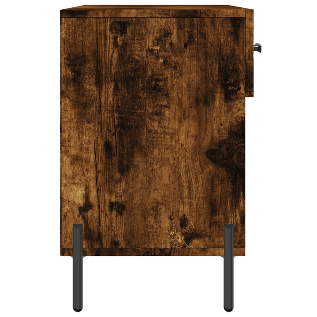 skobænk 102x35x55 cm konstrueret træ røget egetræsfarve