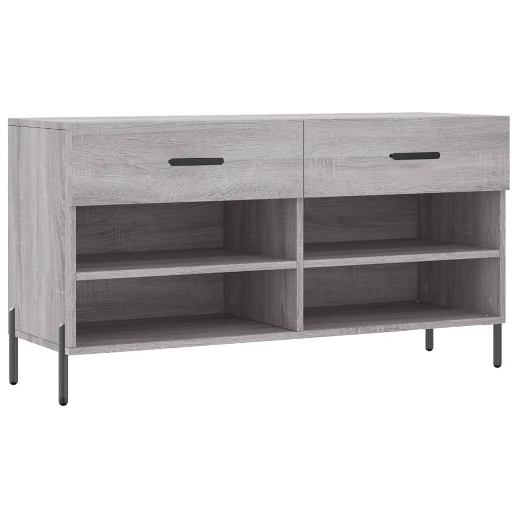 skobænk 102x35x55 cm konstrueret træ grå sonoma-eg