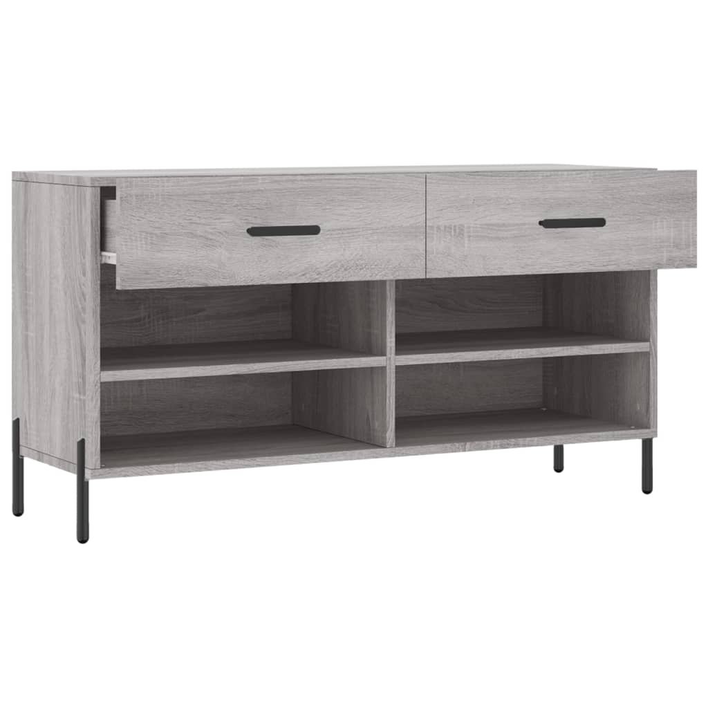skobænk 102x35x55 cm konstrueret træ grå sonoma-eg