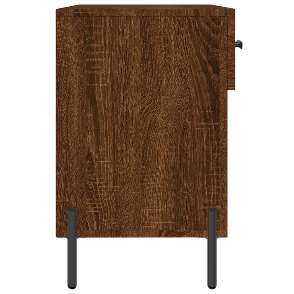 skobænk 102x35x55 cm konstrueret træ brun egetræsfarve