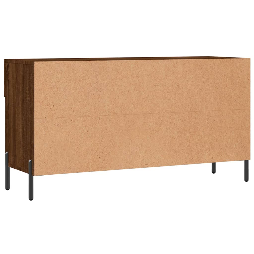 skobænk 102x35x55 cm konstrueret træ brun egetræsfarve