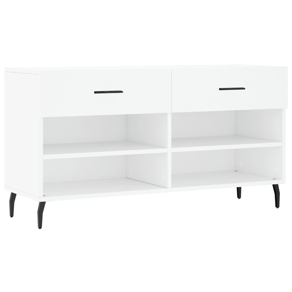 skobænk 102x35x55 cm konstrueret træ hvid