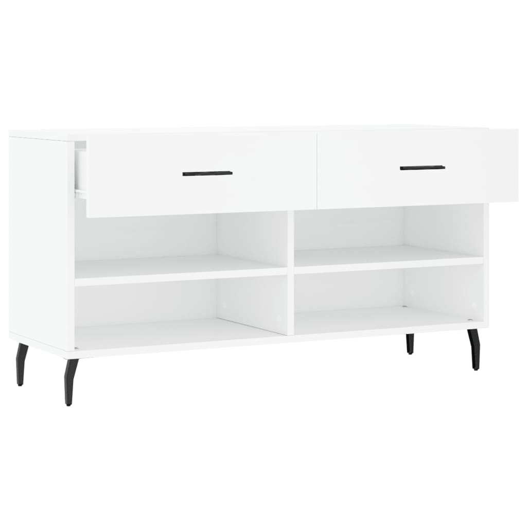 skobænk 102x35x55 cm konstrueret træ hvid