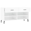 skobænk 102x35x55 cm konstrueret træ hvid højglans