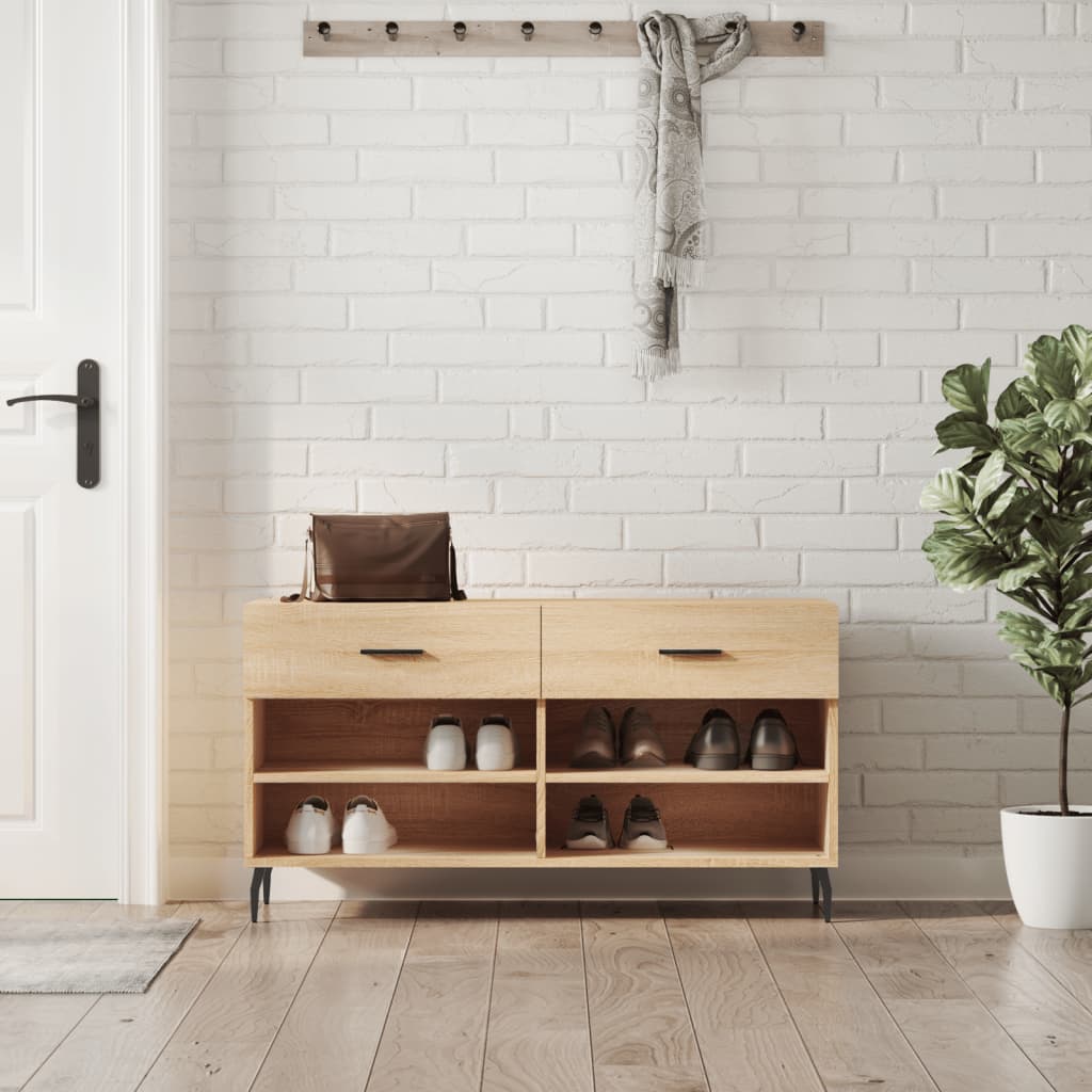 skobænk 102x35x55 cm konstrueret træ sonoma-eg