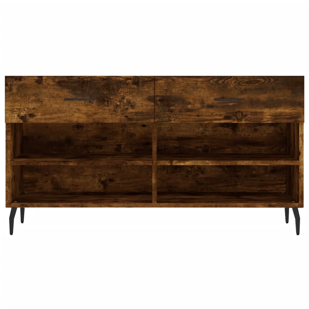 skobænk 102x35x55 cm konstrueret træ røget egetræsfarve