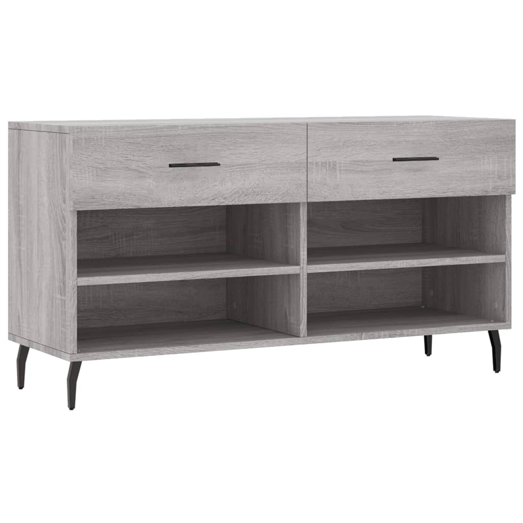 skobænk 102x35x55 cm konstrueret træ grå sonoma-eg