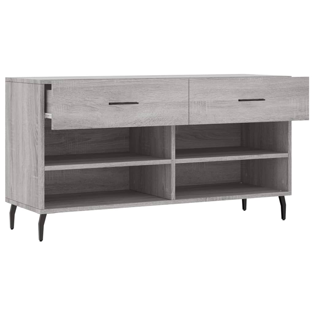 skobænk 102x35x55 cm konstrueret træ grå sonoma-eg
