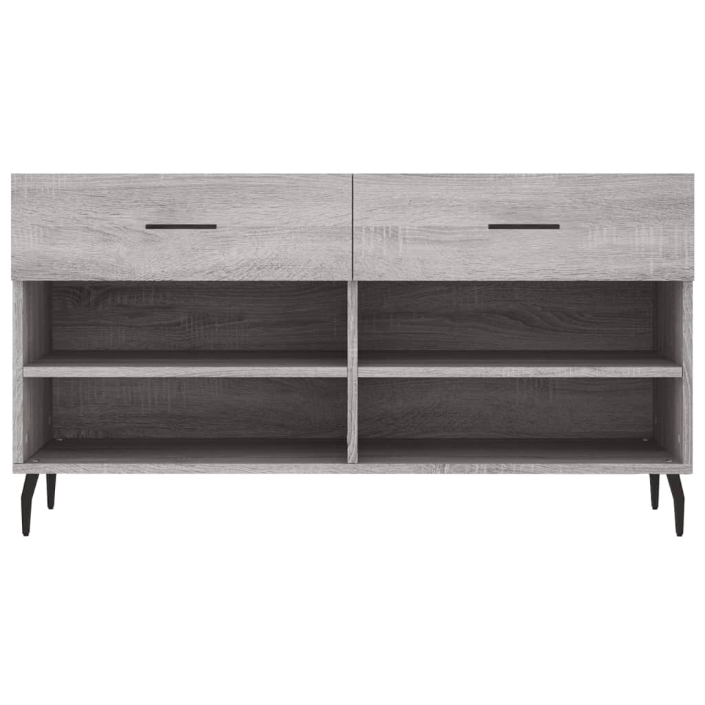 skobænk 102x35x55 cm konstrueret træ grå sonoma-eg