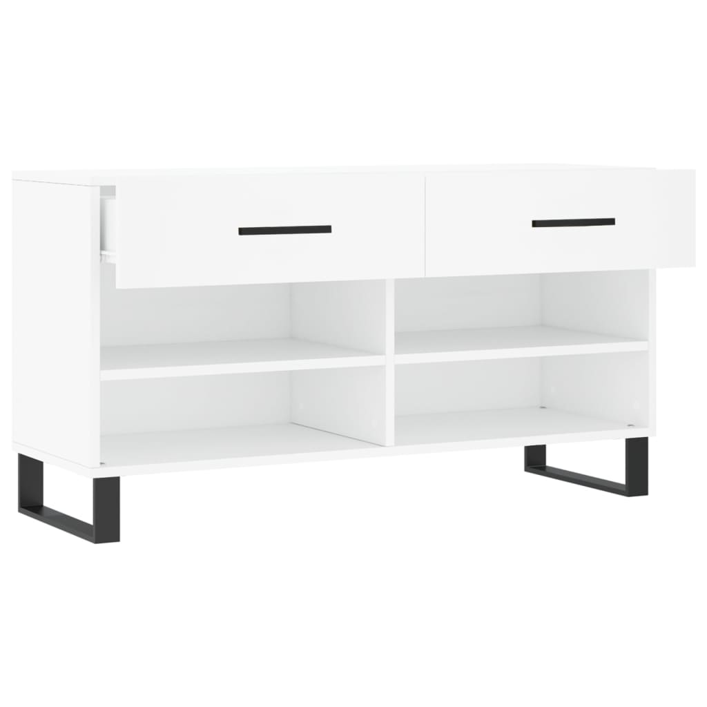 skobænk 102x35x55 cm konstrueret træ hvid