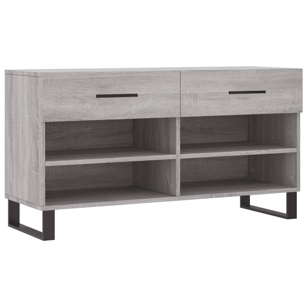 skobænk 102x35x55 cm konstrueret træ grå sonoma-eg