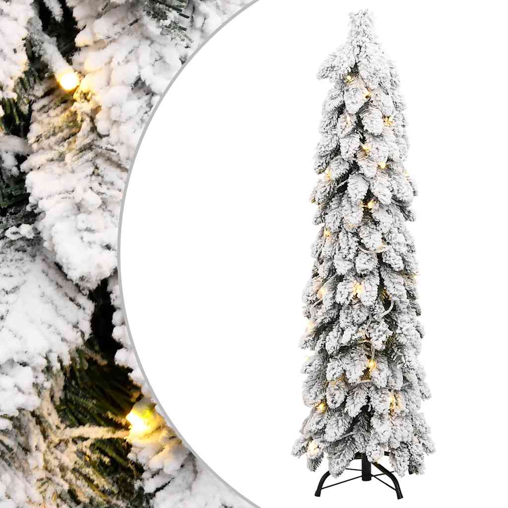 kunstigt juletræ med 80 LED'er og sne 150 cm