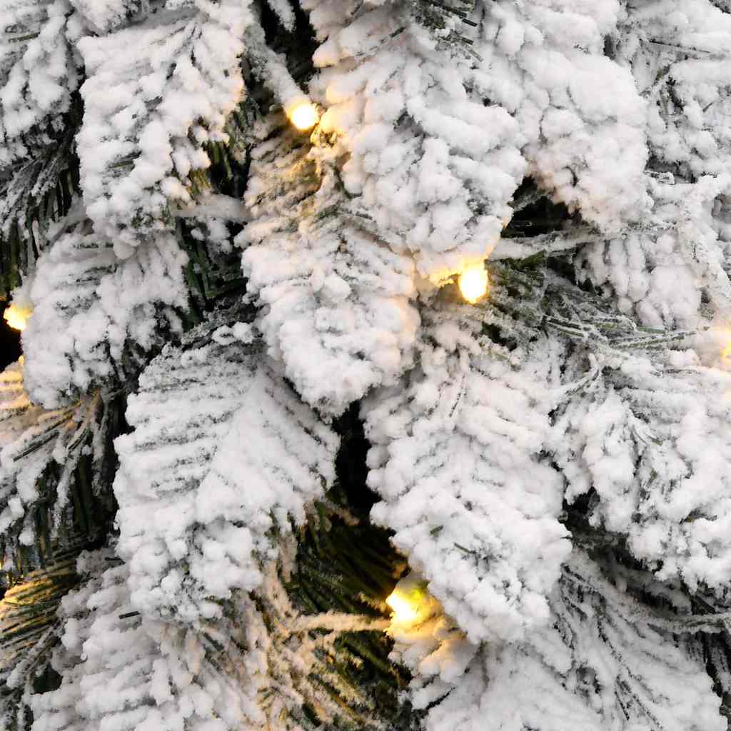 kunstigt juletræ med 80 LED'er og sne 150 cm
