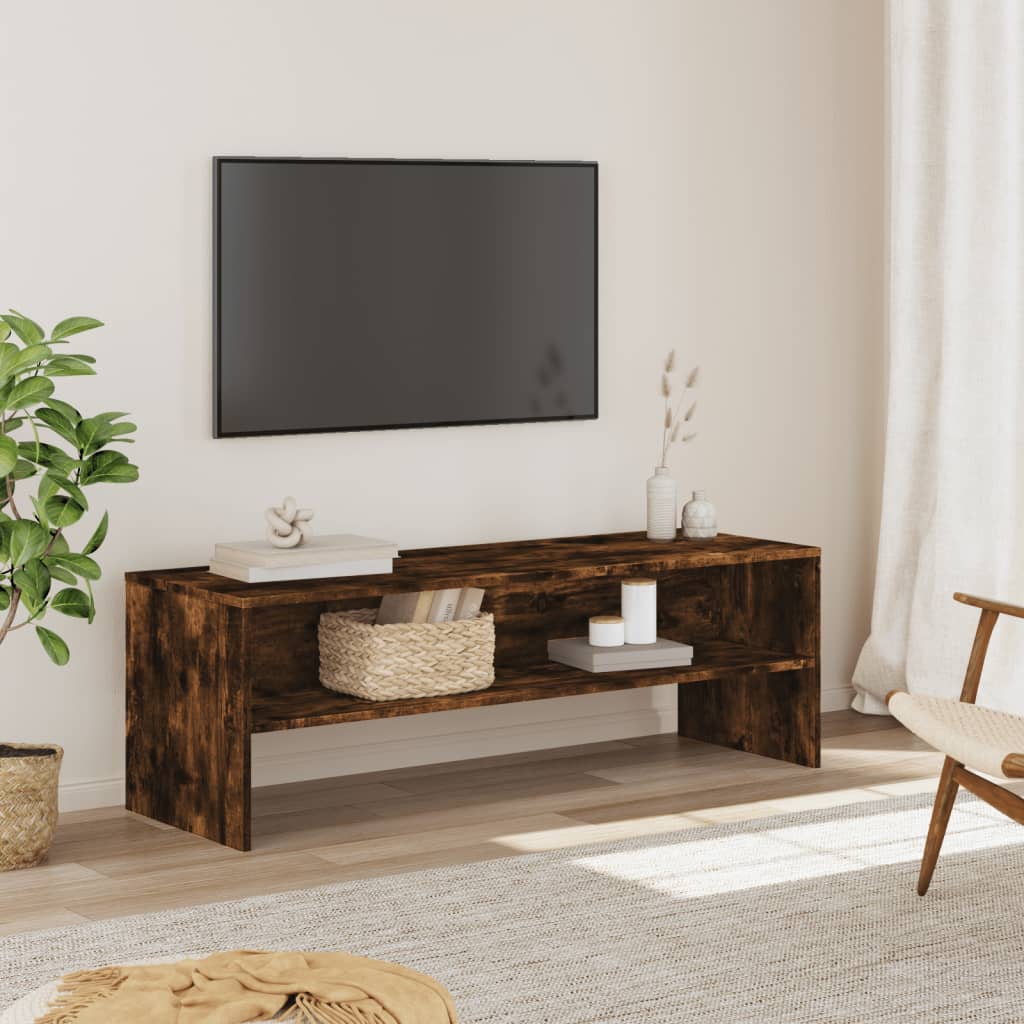 tv-bord 120x40x40 cm konstrueret træ røget egetræsfarve
