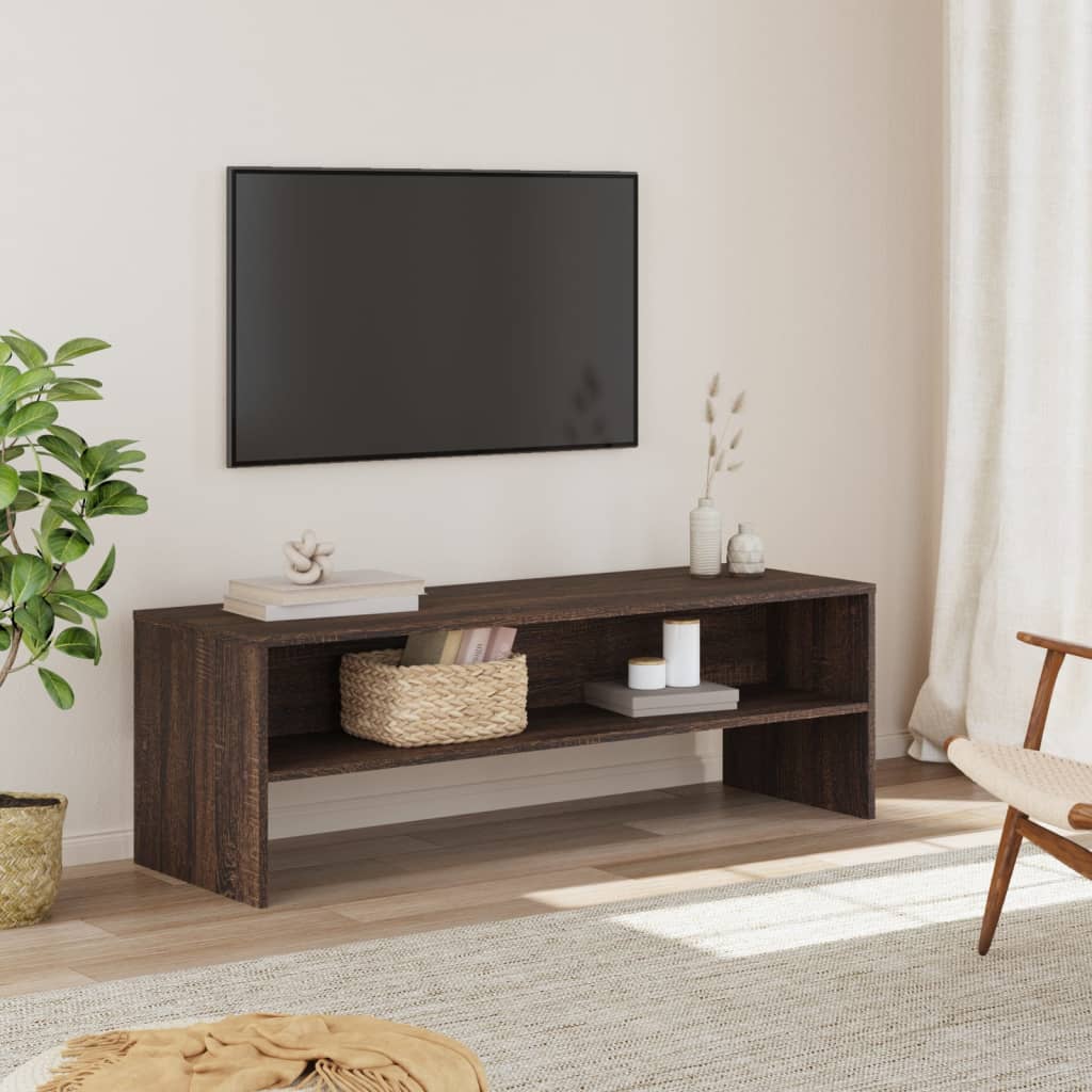 tv-bord 120x40x40 cm konstrueret træ brun egetræsfarve