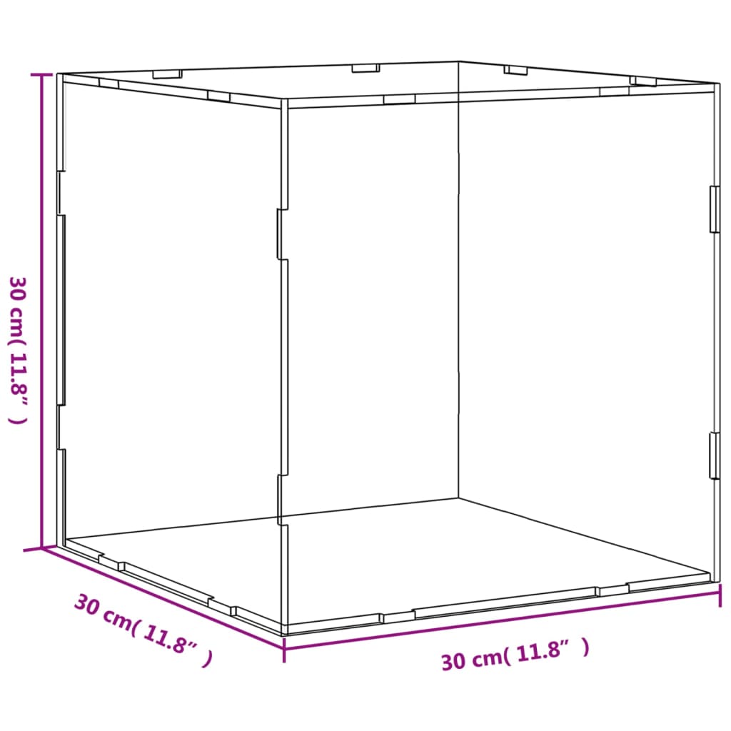 displaykasse transparent 30x30x30 cm akryl