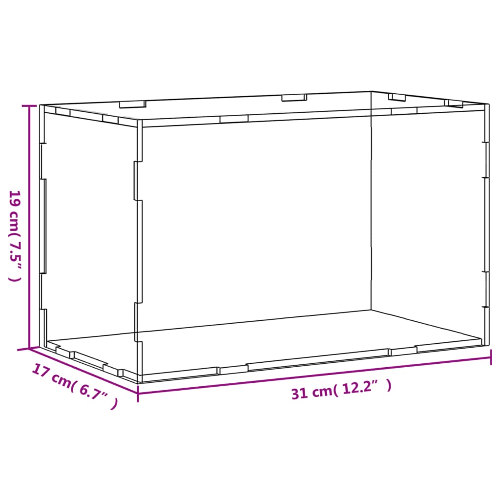 displaykasse transparent 31x17x19 cm akryl