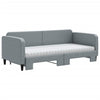 daybed med udtræk og madras 90x190 cm stof lysegrå