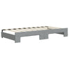 daybed med udtræk og madras 90x190 cm stof lysegrå