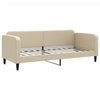 daybed med udtræk og skuffer 80x200 cm stof cremefarvet