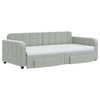 daybed med udtræk og skuffer 90x190 cm velour lysegrå
