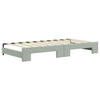 daybed med udtræk og skuffer 90x190 cm velour lysegrå
