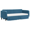 daybed med udtræk og skuffer 80x200 cm stof blå