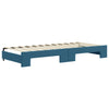 daybed med udtræk og skuffer 80x200 cm stof blå
