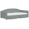 daybed med udtræk og skuffer 90x190 cm stof lysegrå