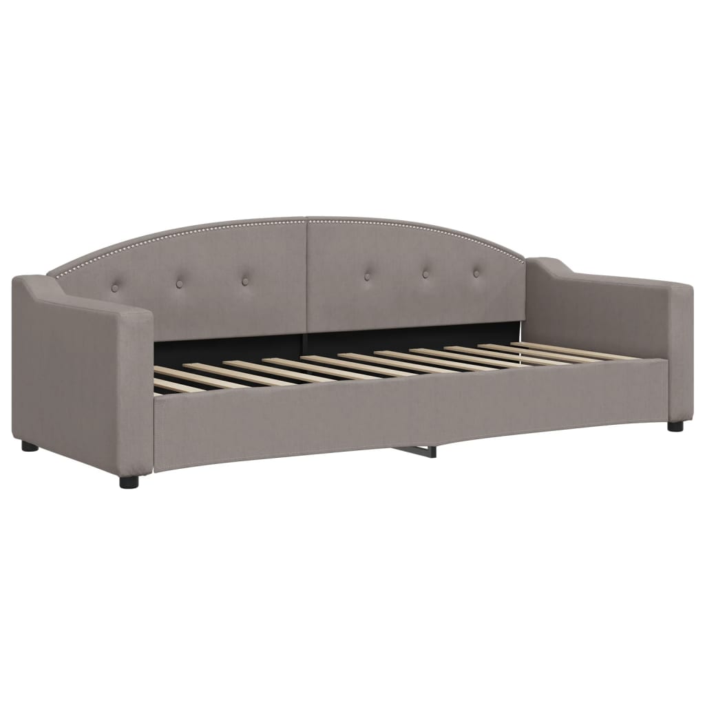 daybed med udtræk og skuffer 80x200 cm stof gråbrun