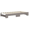 daybed med udtræk og skuffer 80x200 cm stof gråbrun