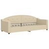daybed med udtræk og skuffer 80x200 cm stof cremefarvet