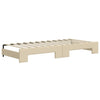 daybed med udtræk og skuffer 80x200 cm stof cremefarvet