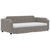 daybed med udtræk og skuffer 80x200 cm stof gråbrun