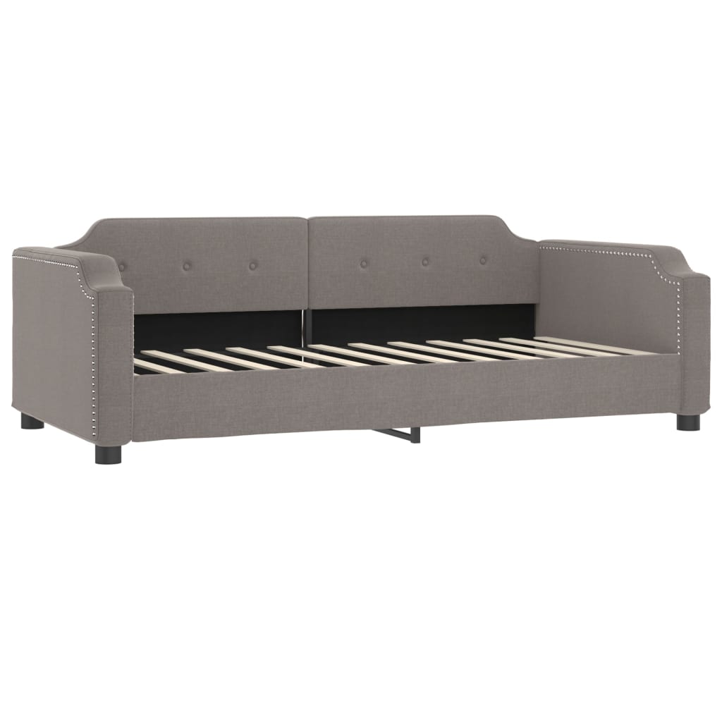 daybed med udtræk og skuffer 80x200 cm stof gråbrun